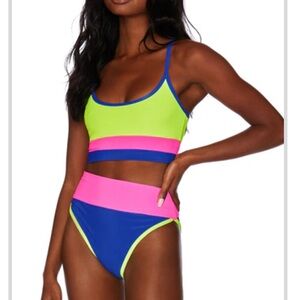 NWOT— Beach Riot Eva Top Electric Beach Colorblock